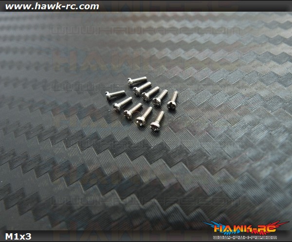 Hawk Creation M1x3mm Pan Head Stainless Steel Screws (10pcs)